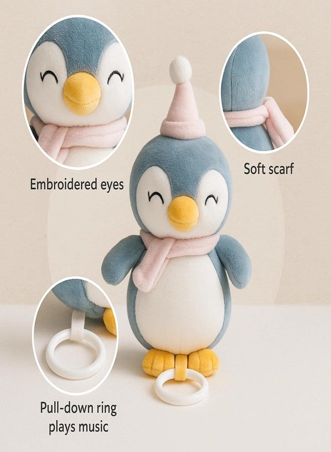 SMILE BABY Plush Hanging Toy Rattles for Crib and Stroller Keep Your Baby Entertained and Engaged. Soft, Colorful, and Safe, They Stimulate Sensory Development and are Perfect for Playtime Fun (PENGUI) - Image 5